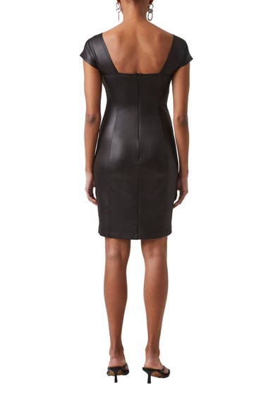 Imbracaminte Femei French Connection Tommy Faux Leather Cocktail Mini Dress Black image1