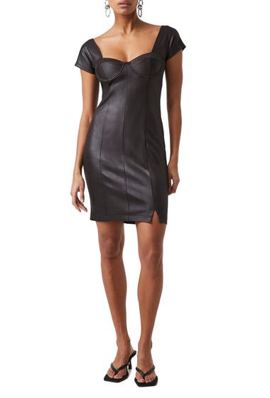Imbracaminte Femei French Connection Tommy Faux Leather Cocktail Mini Dress Black image