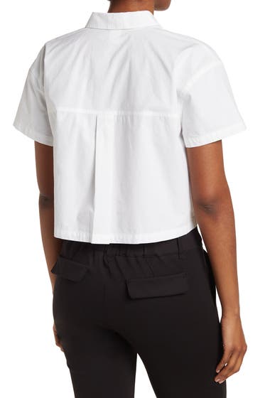 Imbracaminte Femei Melrose and Market Short Sleeve Poplin Crop Shirt White image1