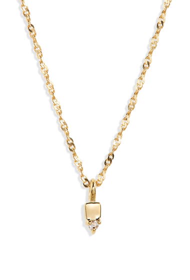 Bijuterii Femei Madewell Delicate Collection Demi-Fine White Topaz Chain Necklace White Sapphire image1