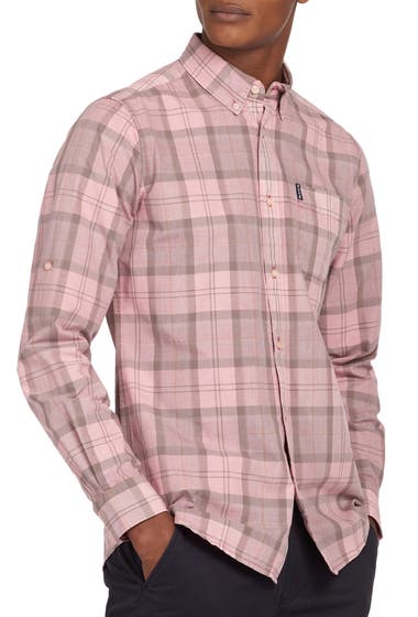 Imbracaminte Barbati Barbour Tailored Fit Tartain Plaid Button-Down Shirt Faded Pink image0