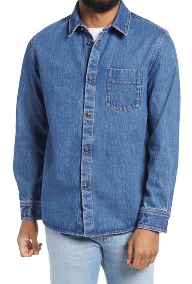 Imbracaminte Barbati APC Victor Denim Shirt Jacket Indigo image1