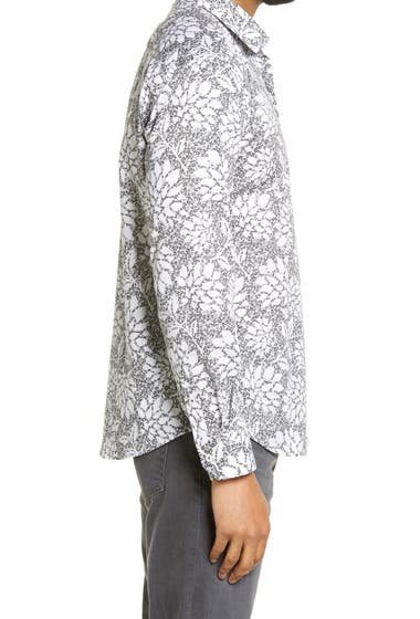 Imbracaminte Barbati BUGATCHI Shaped Fit Floral Stretch Cotton Button-Up Shirt Chalk image3