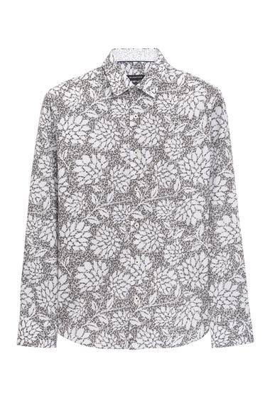 Imbracaminte Barbati BUGATCHI Shaped Fit Floral Stretch Cotton Button-Up Shirt Chalk image5