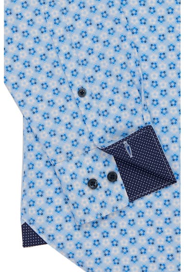 Imbracaminte Barbati CONSTRUCT Geo Print Long Sleeve Shirt Light Blue image3