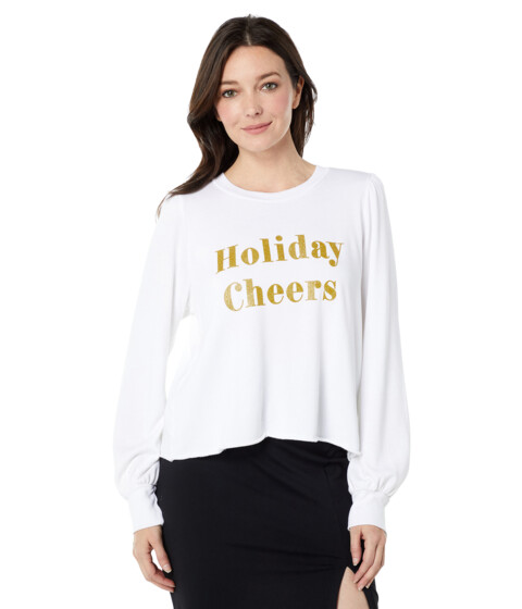 Imbracaminte Femei LAmade Holiday Cheers Give Back Tinsley Pullover Soft White