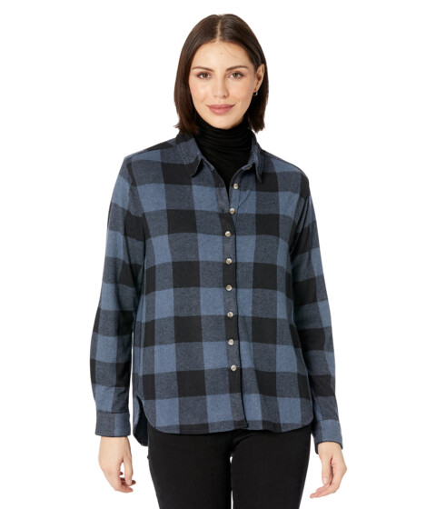 Imbracaminte Femei Dylan by True Grit Railey Sweater Knit Long Sleeve Scout Plaid Shirt Shacket Blue