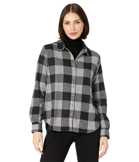 Imbracaminte Femei Dylan by True Grit Railey Sweater Knit Long Sleeve Scout Plaid Shirt Shacket Grey