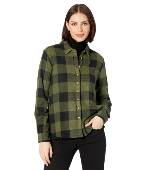 Imbracaminte Femei Dylan by True Grit Railey Sweater Knit Long Sleeve Scout Plaid Shirt Shacket Olive