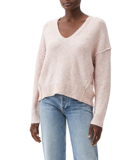 Imbracaminte Femei Michael Stars Marled Confetti Long Sleeve V-Neck Crop Pullover Sweater Ballet Combo