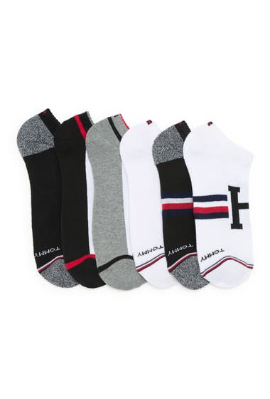 Imbracaminte Barbati Tommy Hilfiger Athletic No Show Socks - Pack of 6 Black Grey image12