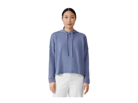 Imbracaminte Femei Eileen Fisher Cropped Hoodie in Organic Cotton French Terry Periwinkle