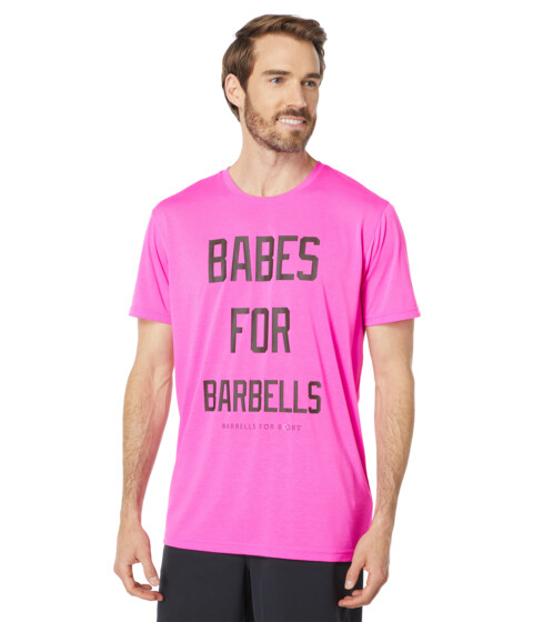 Imbracaminte Barbati PUMA Barbells for Boobs Slogan Tee Luminous Pink
