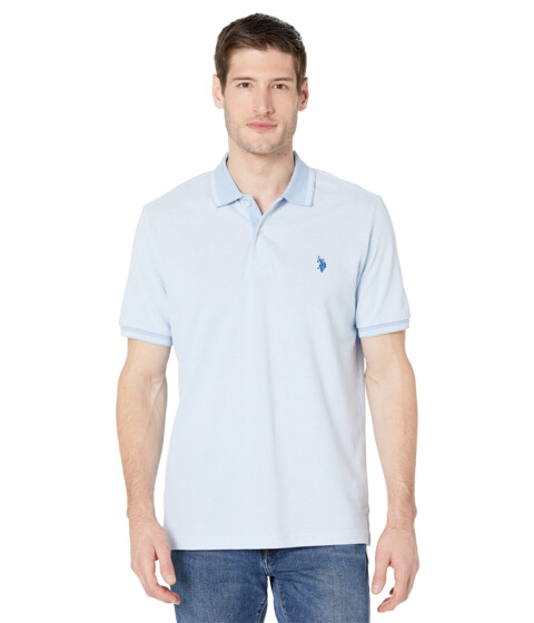 Imbracaminte Barbati US Polo Assn Short Sleeve Small Tip Birdseye Knit Shirt Open Air Blue