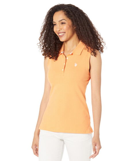 Imbracaminte Femei US Polo Assn Sleeveless Polo Shirt Gloaming Orange