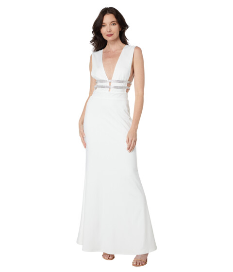 Imbracaminte Femei Bebe Illusion Cutout Sparkle Gown White