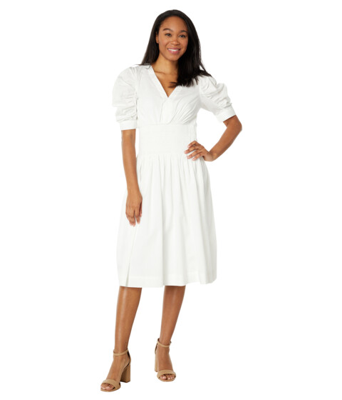 Imbracaminte Femei BCBGMAXAZRIA Smocked Waist Day Dress Off-White