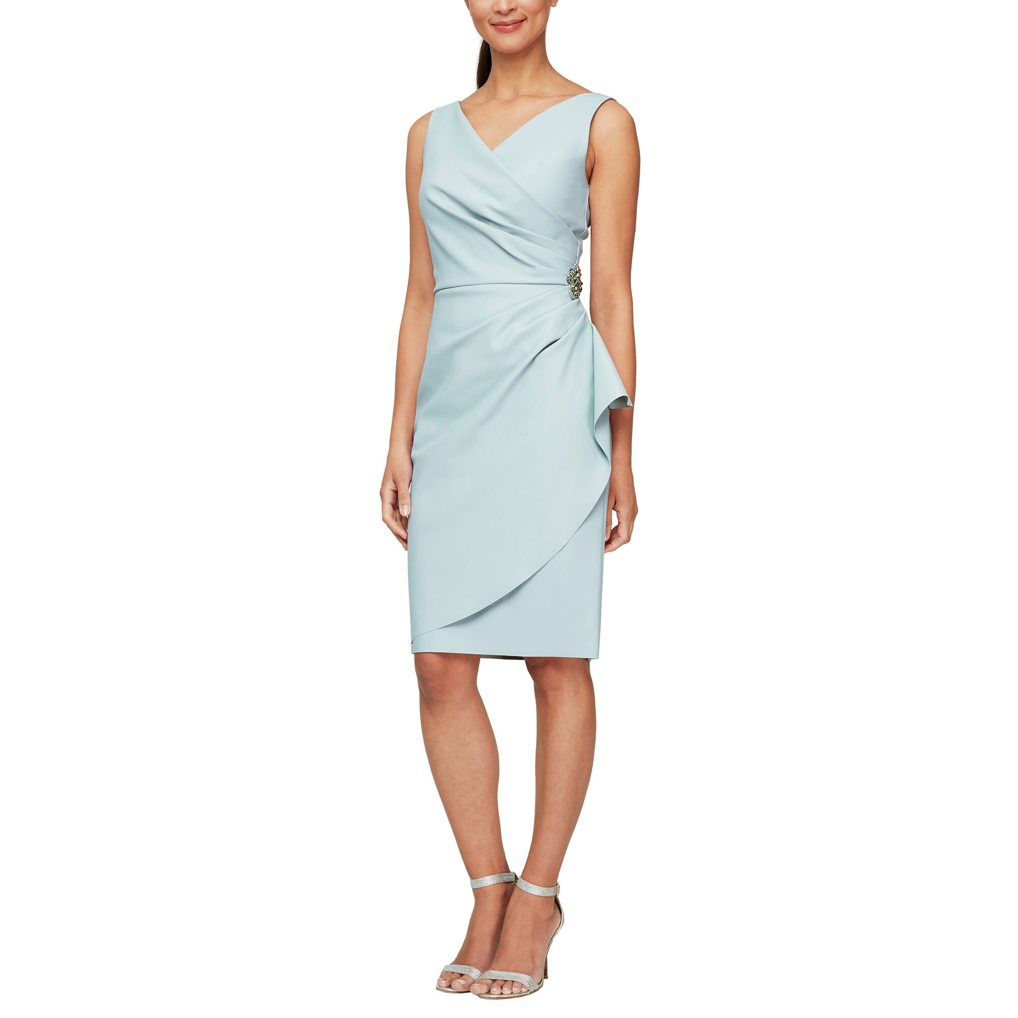 Incaltaminte Femei Steve Madden Short Slimming Dress with Side Ruched Skirt Ice Sage