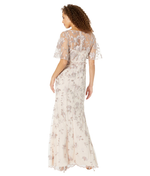 Imbracaminte Femei Adrianna Papell Floral Embroidered Mermaid Mob Gown Champagne Multi