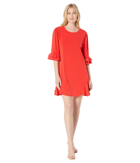 Imbracaminte Femei CeCe Long Sleeve Ruffled Knit Dress Fireball image9