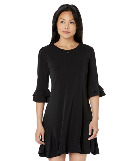 Imbracaminte Femei CeCe Long Sleeve Ruffled Knit Dress Rich Black image10
