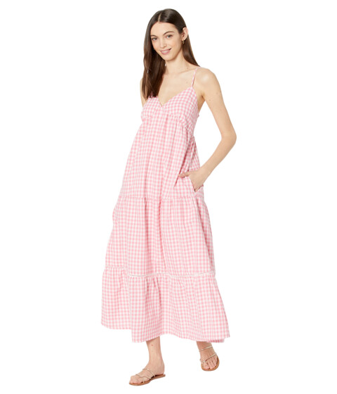 Imbracaminte Femei LOST WANDER Lets Go On A Date Maxi Dress Pink Gingham
