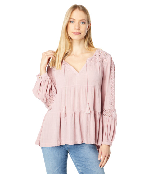 Imbracaminte Femei Lucky Brand Lace Tiered Long Sleeve Top Burnished Lilac image11