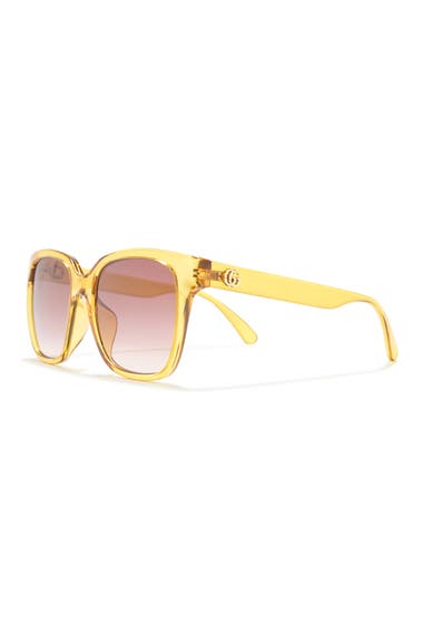 Ochelari Femei Gucci 53mm Square Sunglasses Yellow Red image1