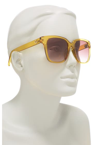 Ochelari Femei Gucci 53mm Square Sunglasses Yellow Red image2