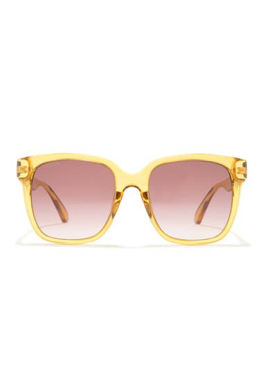Ochelari Femei Gucci 53mm Square Sunglasses Yellow Red image