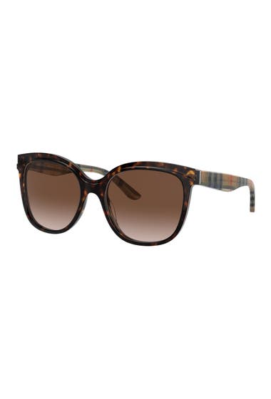 Ochelari Femei Burberry Marblecheck 55mm Square Sunglasses Dark Havana Brown Gradient image1