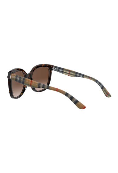 Ochelari Femei Burberry Marblecheck 55mm Square Sunglasses Dark Havana Brown Gradient image2