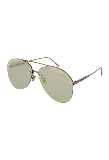 Ochelari Femei Bottega Veneta 63mm Aviator Sunglasses Gold Bronze image1