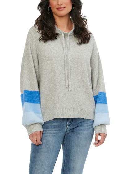 Imbracaminte Femei Wit Wisdom Stripe Drawstring Blouson Sleeve Sweater Hgpb-Heather GreyPacific Blue image14