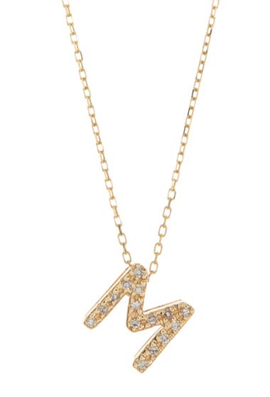 Bijuterii Femei Ron Hami 14K Gold Diamond Initial Pendant Necklace - 04 ctw Diamond-M image9