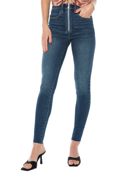 Imbracaminte Femei Juicy Couture Melrose Exposed Zip High Rise Skinny Jeans Medium Wash image
