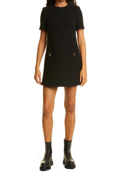 Imbracaminte Femei bash Mel Wool Blend Tweed Minidress Black image0