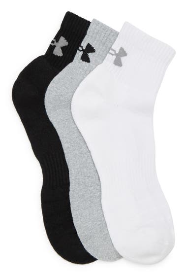 Imbracaminte Barbati Under Armour UA Training Quarter Socks - Pack of 3 Steel White Black image15