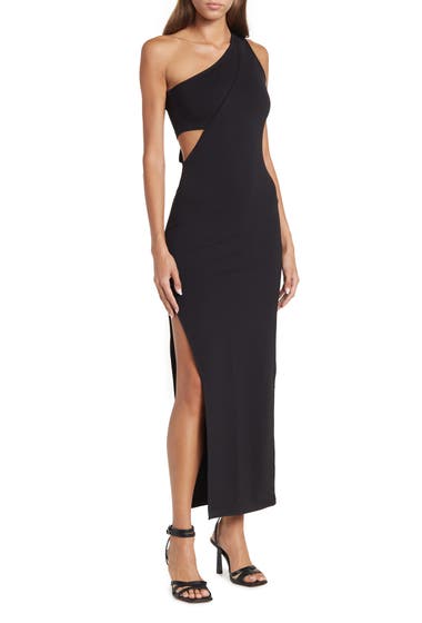 Imbracaminte Femei Socialite One-Shoulder Asymmetrical Cutout Dress Black image10