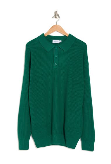 Imbracaminte Barbati TOPMAN Oversize Knitted Polo Medium Green image9