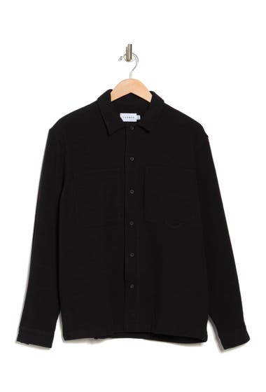 Imbracaminte Barbati TOPMAN Textured Button-Up Overshirt Black image12