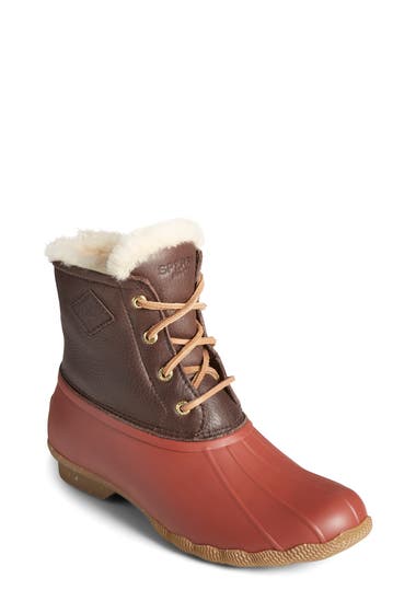 Incaltaminte Femei Sperry Saltwater Luxe Genuine Shearling Lined Duck Boot Tan Red image8