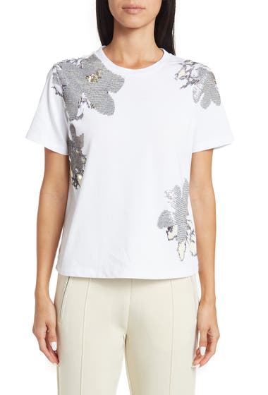 Imbracaminte Femei 31 PHILLIP LIM Sequin Embellished Abstract Daisy Print T-Shirt White image7
