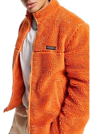 Imbracaminte Barbati TOPMAN Borg Faux Shearling Jacket Orange image17