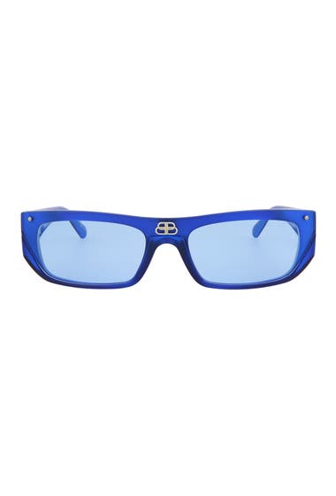 Ochelari Barbati Balenciaga 99mm Rectangular Sunglasses Blue Blue Light Blue image10