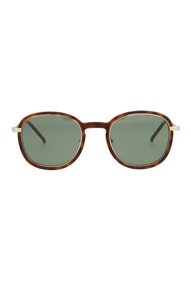 Ochelari Barbati Saint Laurent 49mm Round Sunglasses Havana Gold Green image6