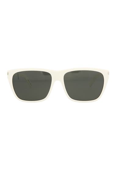 Ochelari Barbati Saint Laurent 57mm Rectangle Sunglasses Ivory Ivory Grey image5