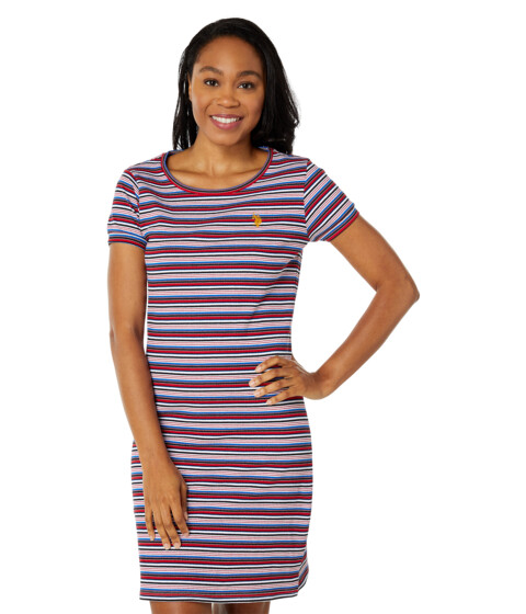 Imbracaminte Femei US Polo Assn USPA Rib Stripe Dress Lapis Blue