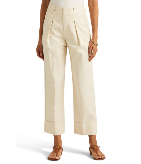 Imbracaminte Femei LAUREN Ralph Lauren Double-Faced Stretch Cotton Ankle Pants Mascarpone Cream