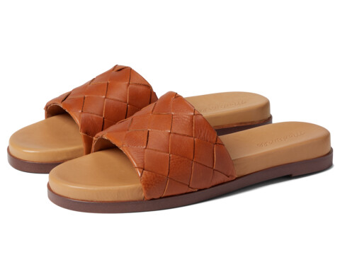 Incaltaminte Femei Madewell The Louisa Slide Sandal in Woven Leather Burnished Caramel